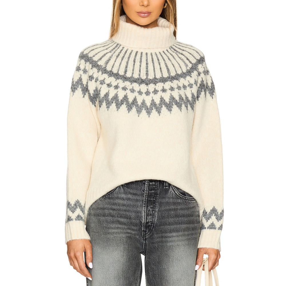 Astr The Label 'Leka' White Acrylic Sweater Size M